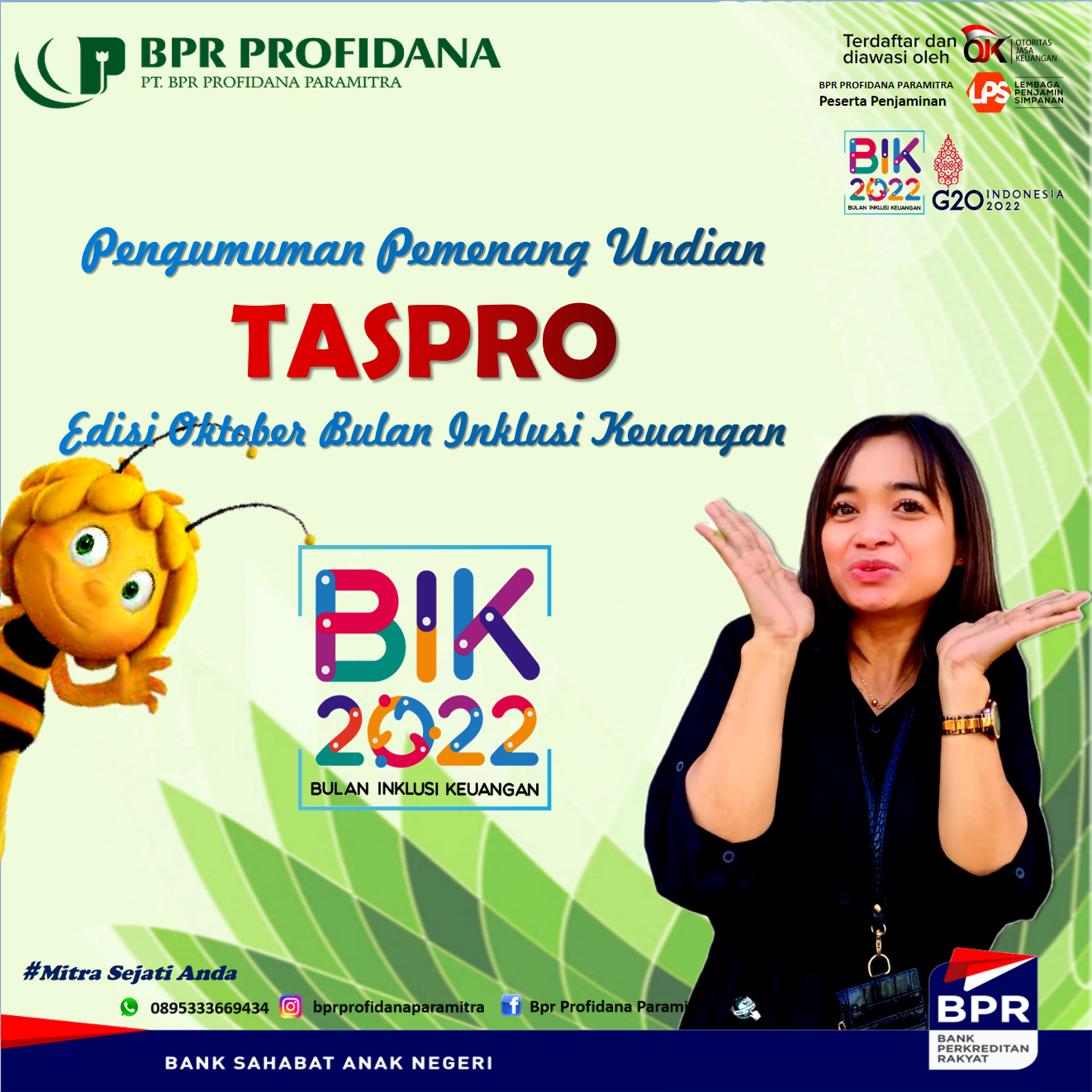 PEMENANG TABUNGAN TASPRO PERIODE OKTOBER 2022